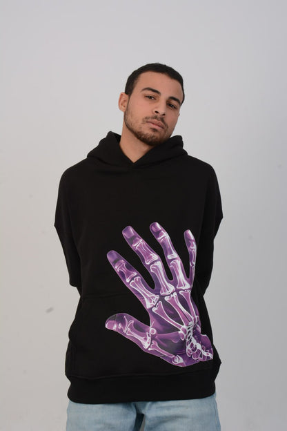 X-ray hand black hoodie