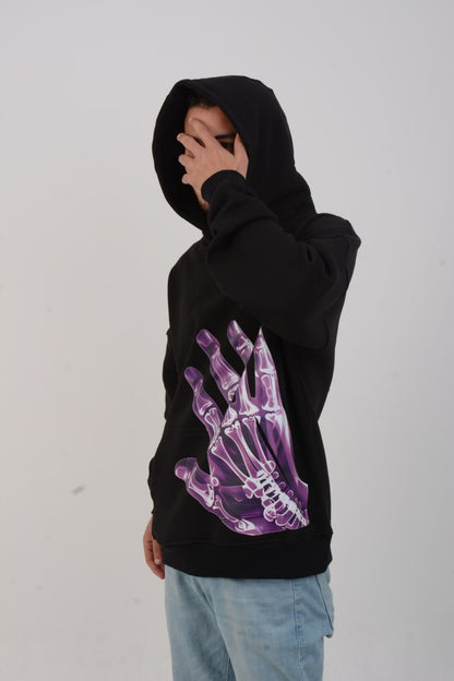 X-ray hand black hoodie